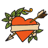 Heart with an arrow tattoo icon